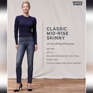 Levi's Classic Mid-rise Black Skinny Jeans Size 4S